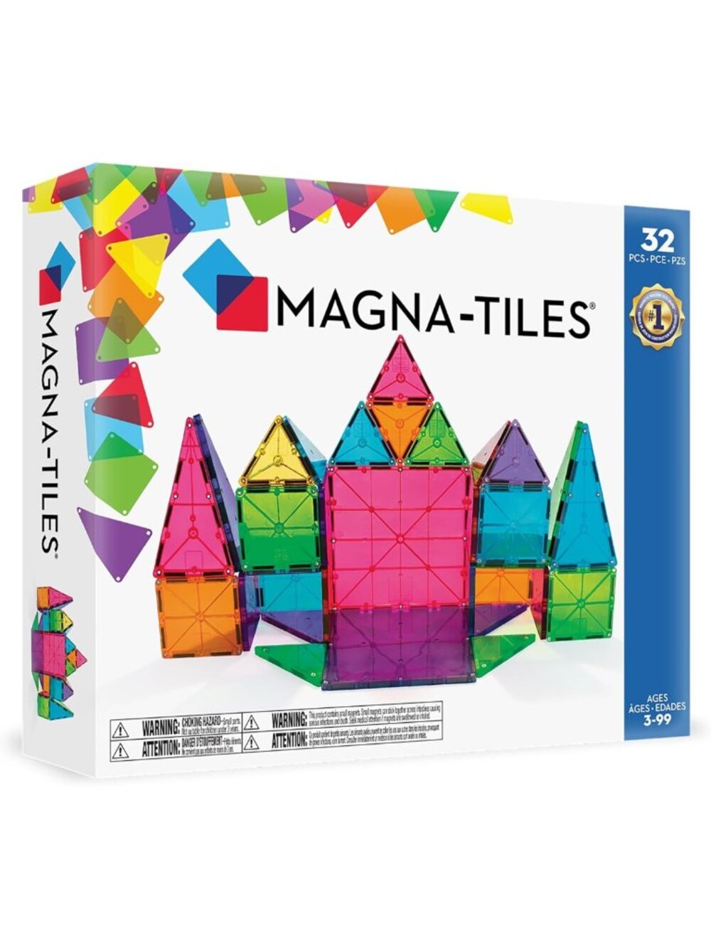 32-Piece Magnetic Building Tiles Set - Classic Construction Toy for Creative